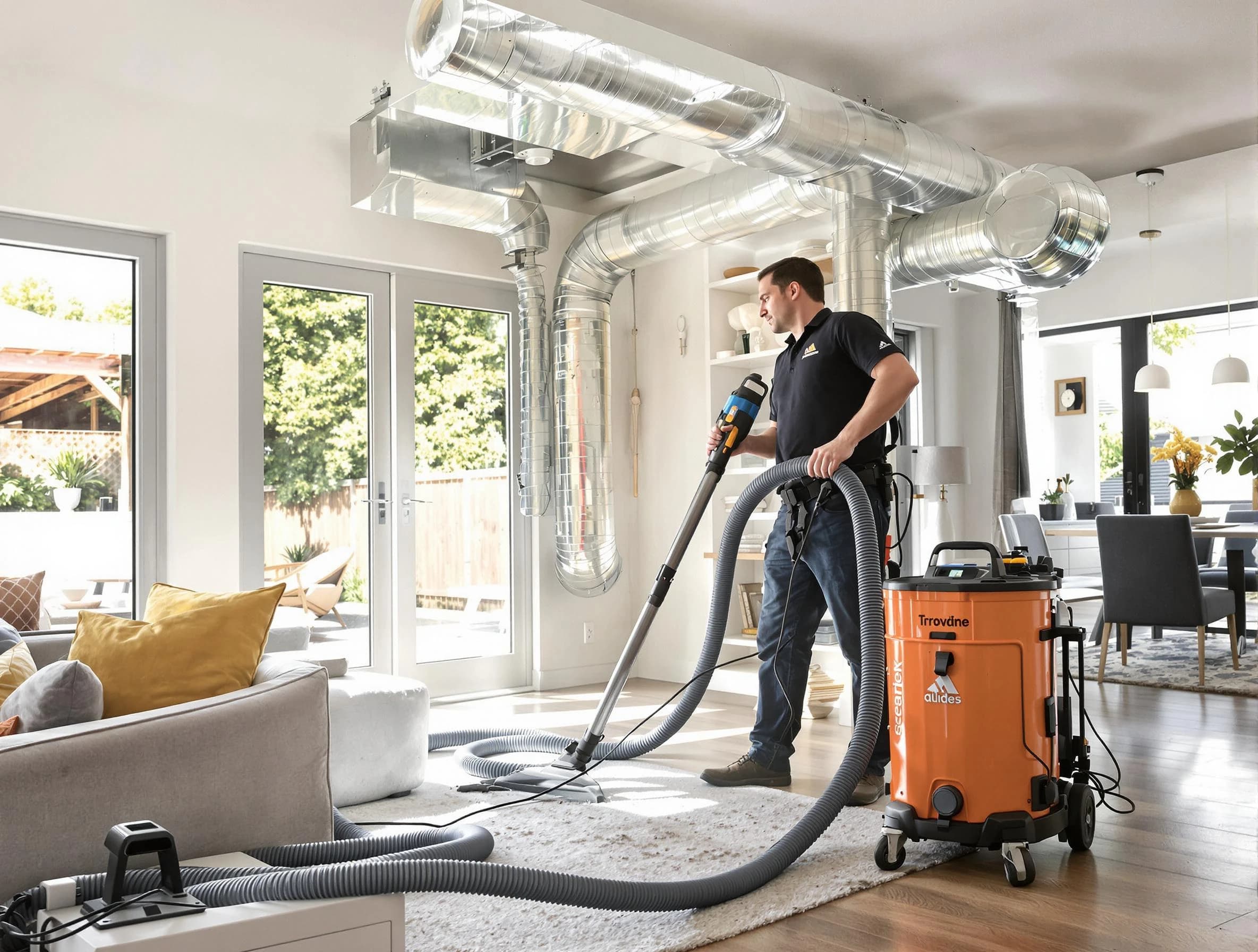 Mapleton Air Duct Cleaning specialist performing thorough residential duct cleaning using advanced equipment in Mapleton
