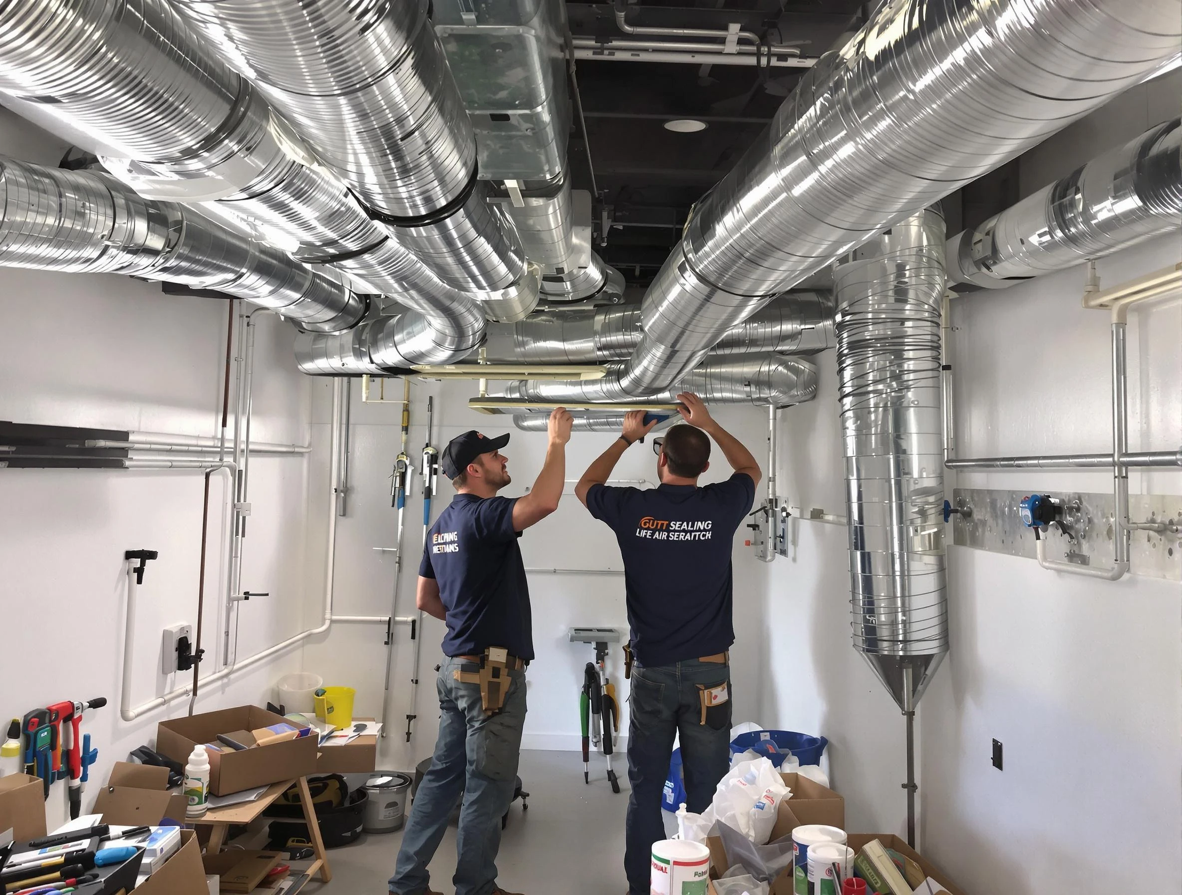 Mapleton Air Duct Cleaning technician applying professional duct sealing solutions in Mapleton